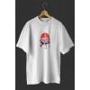 1 Mayıs Emek ve Dayanışma Günü Baskılı Oversize Bisiklet Yaka T-shirt - Beyaz