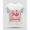 30 Ağustos Oversize Baskılı T-shirt - Beyaz