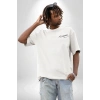 30 Ağustos Zafer Bayramı Ön Arka Baskılı Oversize Bisiklet Yaka T-shirt - Beyaz