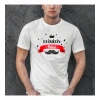 Babalar Günü Hediye Baba Temalı Baskılı Oversize Bisiklet Yaka T-shirt - Beyaz