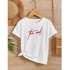 Çocuk Unisex Baskılı T-Shirt - Beyaz