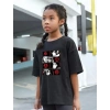 Çocuk Unisex Baskılı T-Shirt - Siyah