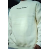 Erkek 3 iplik Pamuklu Bisiklet Yaka Baskılı SweatShirt - Beyaz