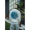 Erkek 3 İplik Pamuklu Bisiklet Yaka Baskılı SweatShirt - Beyaz