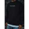 Erkek 3 iplik Pamuklu Bisiklet Yaka Baskılı SweatShirt - Siyah