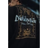 Erkek 3 iplik Pamuklu Bisiklet Yaka Baskılı SweatShirt - Siyah