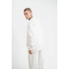 ERKEK 3 İplik Pamuklu Bisiklet Yaka Yıkamalı SweatShirt - Beyaz
