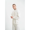 ERKEK 3 İplik Pamuklu Bisiklet Yaka Yıkamalı SweatShirt - Beyaz