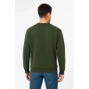 Erkek 3 İplik Pamuklu Düz Bisiklet Yaka SweatShirt - Haki