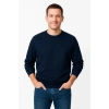 Erkek 3 İplik Pamuklu Düz Bisiklet Yaka SweatShirt - Lacivert