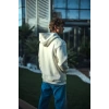 Erkek 3 İplik Pamuklu Kapüşonlu Basic SweatShirt Hoodie - Beyaz