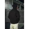 Erkek 3 İplik Pamuklu Kapüşonlu Basic SweatShirt Hoodie - Siyah