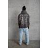 Erkek 3 İplik Pamuklu Kapüşonlu Baskılı Cepli Oversize Sweatshirt Hoodie - Gri
