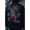 Erkek 3 İplik Pamuklu Kapüşonlu Baskılı Cepli Oversize Sweatshirt Hoodie - Siyah
