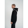 Erkek 3 İplik Pamuklu Kapüşonlu Baskılı Cepli Oversize Sweatshirt Hoodie - Siyah
