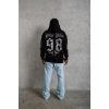 Erkek 98 Baskılı Kapüşonlu 3 iplik pamuklu hoodie Sweatshirt - Siyah