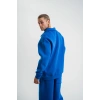 Erkek Açık Yakalı Oversize 3 İplik Pamuklu Sweatshirt - Mavii
