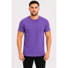 Erkek Basic Tişört Bisiklet Yaka Kısa Kol Günlük Yazlık Slim fit T-Shirt - Mor
