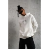 Erkek Baskılı Kapüşonlu ve Kanguru Cepli Sweatshirt hoodie - Beyaz