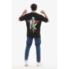 Erkek Baskılı T-Shirt Kısa Kol Bisiklet Yaka Regular Fit Rahat Kalıp Tişört -  Siyah