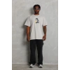 Erkek Baskılı T-Shirt Kısa Kol Bisiklet Yaka Regular Fit Tişört - Gri