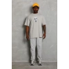 Erkek Baskılı T-Shirt Kısa Kol Bisiklet Yaka Regular Fit Tişört - Gri