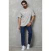 Erkek Baskılı T-Shirt Kısa Kol Bisiklet Yaka Regular Fit Tişört - Gri