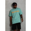 Erkek Baskılı T-Shirt Kısa Kol Bisiklet Yaka Regular Fit Tişört - Mint Yeşili