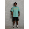 Erkek Baskılı T-Shirt Kısa Kol Bisiklet Yaka Regular Fit Tişört - Mint Yeşili