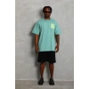 Erkek Baskılı T-Shirt Kısa Kol Bisiklet Yaka Regular Fit Tişört - Mint Yeşili