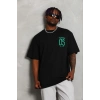 Erkek Baskılı T-Shirt Kısa Kol Bisiklet Yaka Regular Fit Tişört - Siyah