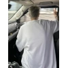 Erkek Baskılı Tişört Kısa Kol Bisiklet Yaka Oversize T-Shirt - Beyaz