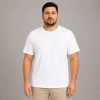 Erkek Battal Big Size Basic Tişört Bisiklet Yaka Rahat Kalıp T-Shirt - Beyaz
