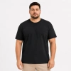 Erkek Battal Big Size Basic Tişört Bisiklet Yaka Rahat Kalıp T-Shirt - Siyah