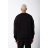 ERKEK Bisikilet Yaka 3 İplik Pamuklu SweatShirt - Siyah