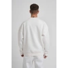ERKEK Bisikilet Yaka 3 plik Pamuklu SweatShirt - Beyaz