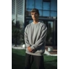 Erkek Bisiklet Yaka 3 İplik pamuklu Basic SweatShirt - Boyalı Gri