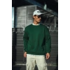 Erkek Bisiklet Yaka 3 İplik Pamuklu Basic SweatShirt - Haki