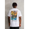 Erkek Bisiklet Yaka Baskılı Oversize T-Shirt - Beyaz