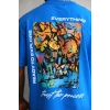 Erkek Bisiklet Yaka Baskılı Oversize T-Shirt - Mavi