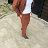 Erkek Fitilli Kadife Cepli Buggy Pantolon Oversize Rahat Kalıp - Kahverengi