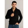 Erkek Fitilli Triko Kazak 3’lü Set Mint Yeşili Siyah Bej Kalın Dokuma Pamuklu Regular Fit