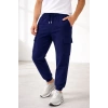 Erkek Jogger Eşofman Altı Kargo Cepli Lastikli Paça Spor Pantolon - Lacivert