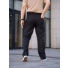 Erkek Keten Cepli Çıma Dikişli jogger Buggy Pantalon Rahat kalıp - Siyah