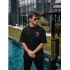 Erkek Kısa Kol Tişört Bisiklet Yaka Box Eldiven Baskılı T-Shirt -  Siyah