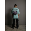 Erkek Oversize Tişört Golf GTI Retro Araba Baskılı T-shirt - Mint Yeşili