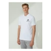 Erkek Pike Polo Yaka Tişört Düğmeli Baskılı T-Shirt - Beyaz