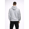 Erkek Şeritli Kapüşonlu Oversize Sweatshirt 3 iplik Pamuklu hoodie - Beyaz