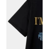 Erkek Tişört Araba Baskılı Kısa kol t-shirt - Siyah