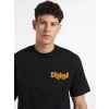 Erkek Tişört Baskılı Oversize Kısa kol T-shirt - Siyah